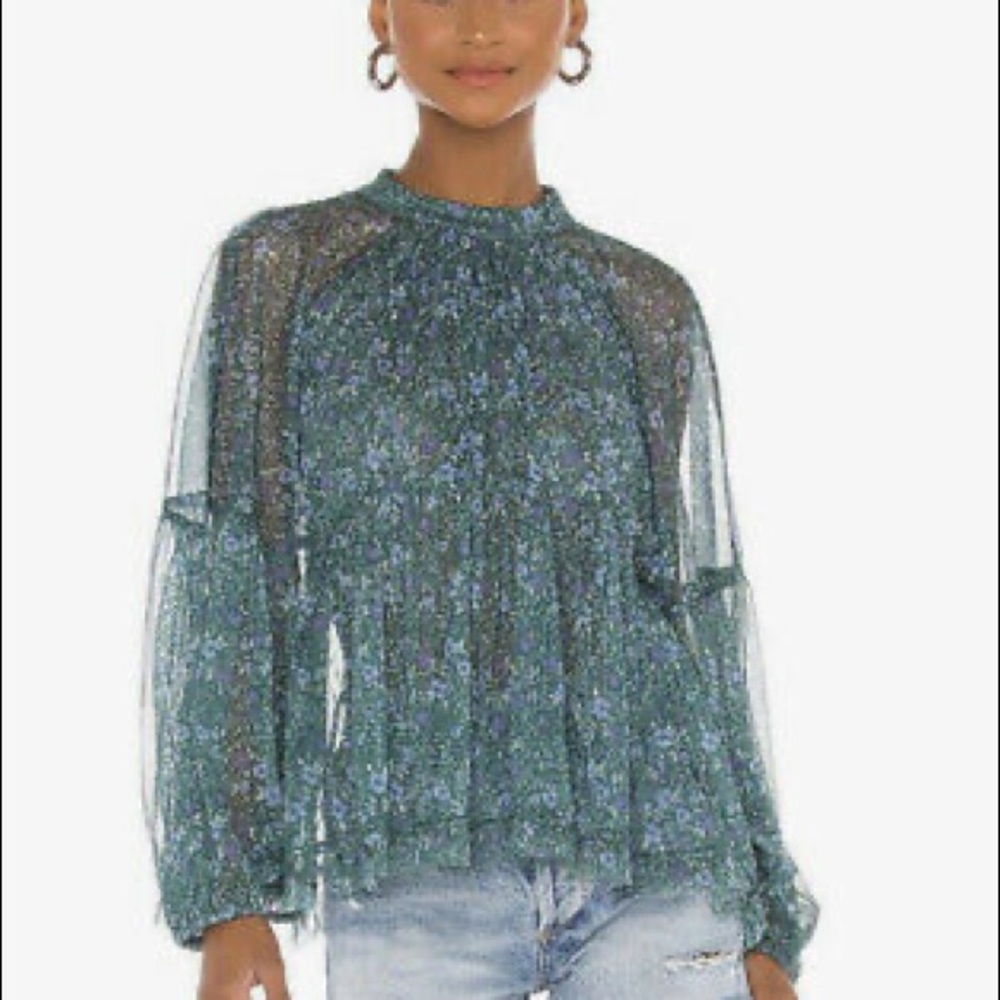 Free People Open Back Sheer Top